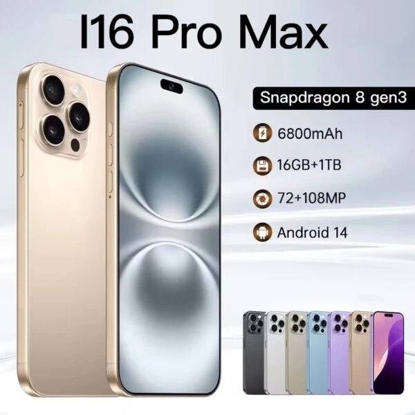 158769-lxoup3.jpg 2025 New i16 pro max 7.3HD Global Edition Original Smart Dual Card 7800mAh Battery Facial Recognition Function Smart Phones Smart Shop