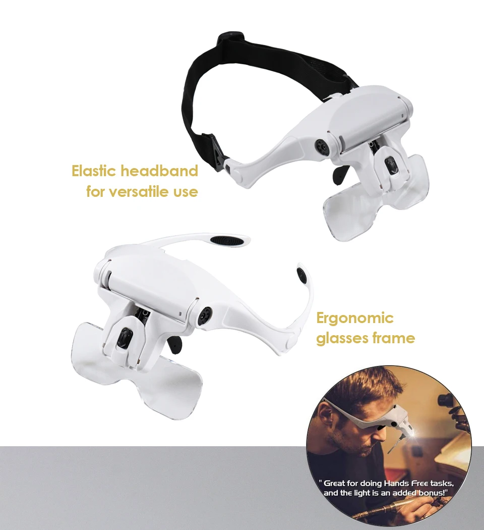 Magnifying Glasses LED Light Lamp Head Loupe Jeweler Headband Magnifier Eye Glasses Optical Glass Tool Repair Reading Magnifier Magnifying Glasses LED Light Lamp Head Loupe Jeweler Headband Magnifier Eye Glasses Optical Glass Tool Repair Reading Magnifier