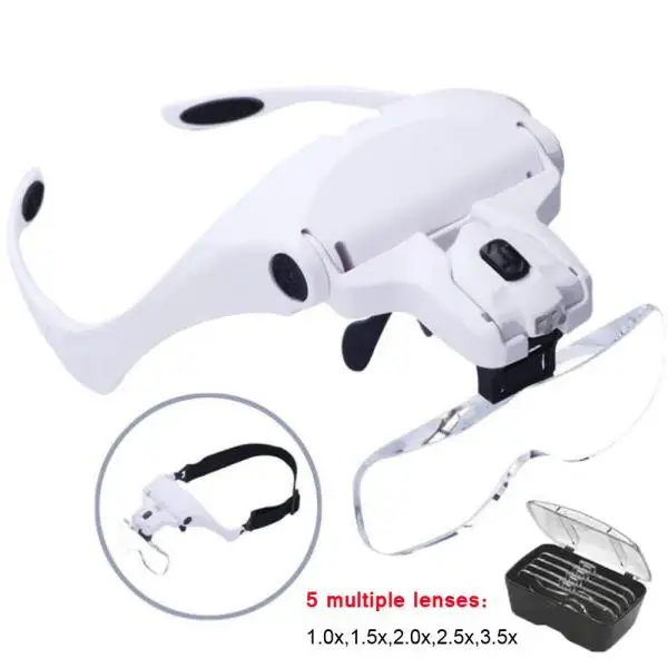 Magnifying Glasses LED Light Lamp Head Loupe Jeweler Headband Magnifier Eye Glasses Optical Glass Tool Repair Reading Magnifier Magnifying Glasses LED Light Lamp Head Loupe Jeweler Headband Magnifier Eye Glasses Optical Glass Tool Repair Reading Magnifier