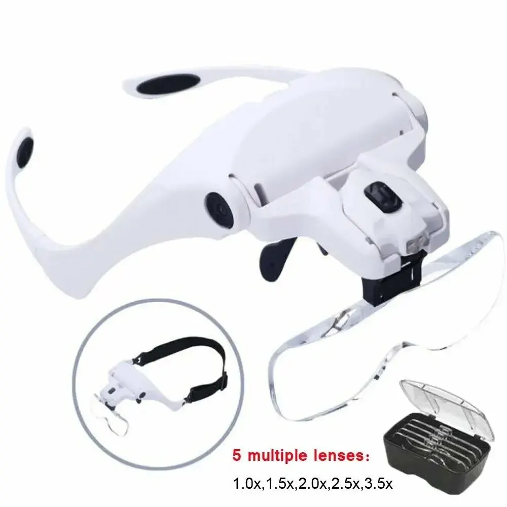 160907-szkfog.png Magnifying Glasses LED Light Lamp Head Loupe Jeweler Headband Magnifier Eye Glasses Optical Glass Tool Repair Reading Magnifier Smart Devices Smart Shop