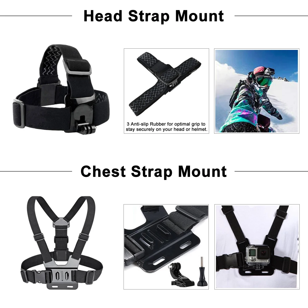 ORBMART for GoPro Accessories Set for Go Pro Hero 13 12 11 10 9 8 7 6 5 4 Black Mount for DJI Insta360 for Sjcam Action Camera Smart Devices Smart Shop