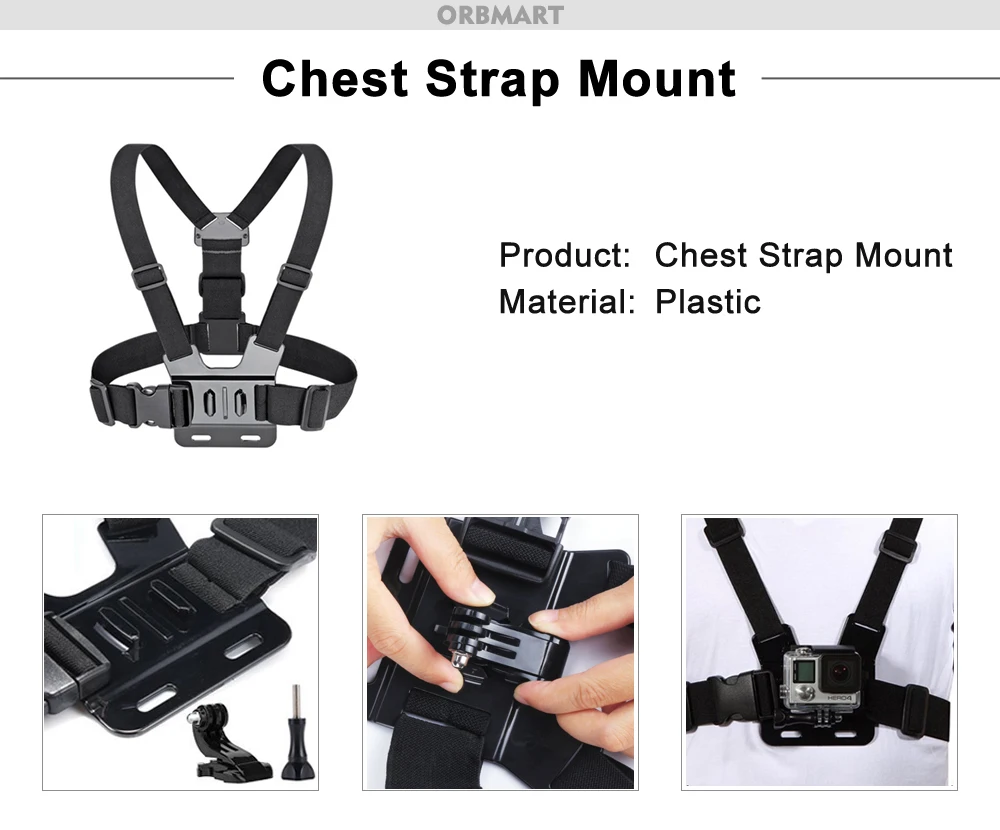 ORBMART for GoPro Accessories Set for Go Pro Hero 13 12 11 10 9 8 7 6 5 4 Black Mount for DJI Insta360 for Sjcam Action Camera