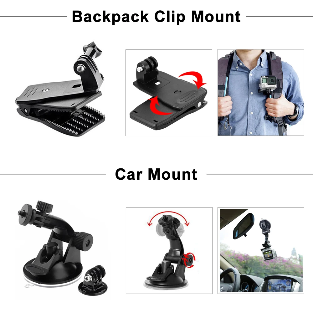 ORBMART for GoPro Accessories Set for Go Pro Hero 13 12 11 10 9 8 7 6 5 4 Black Mount for DJI Insta360 for Sjcam Action Camera Smart Devices Smart Shop