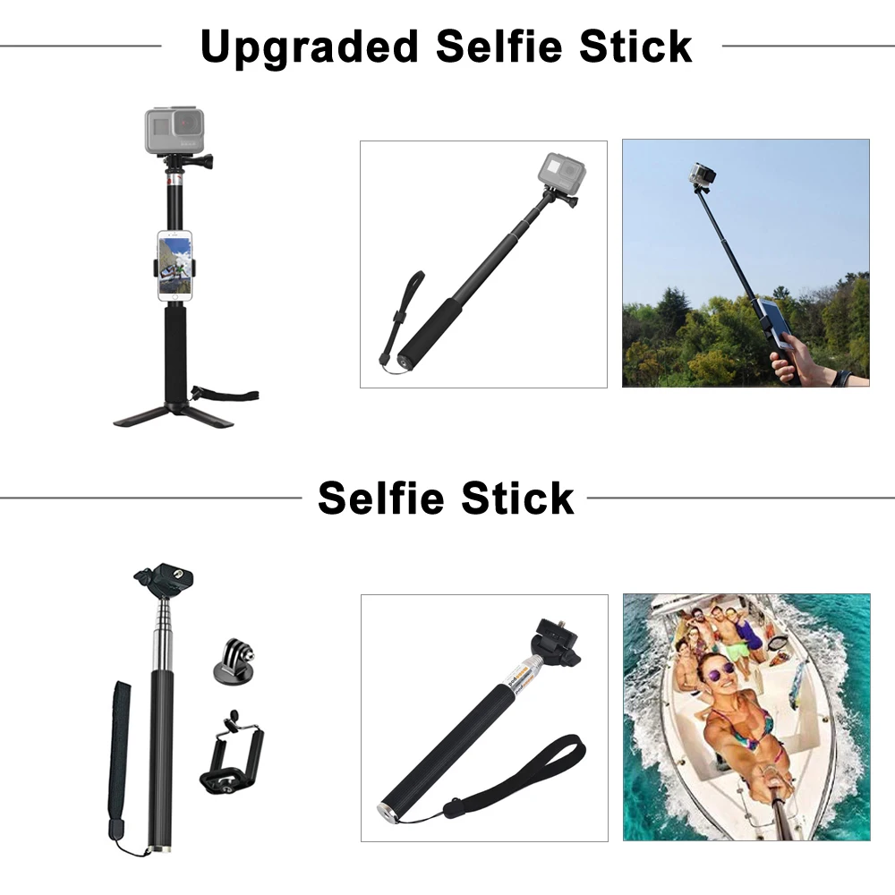 ORBMART for GoPro Accessories Set for Go Pro Hero 13 12 11 10 9 8 7 6 5 4 Black Mount for DJI Insta360 for Sjcam Action Camera Smart Devices Smart Shop