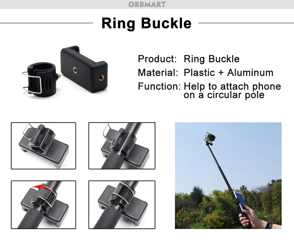 ORBMART for GoPro Accessories Set for Go Pro Hero 13 12 11 10 9 8 7 6 5 4 Black Mount for DJI Insta360 for Sjcam Action Camera