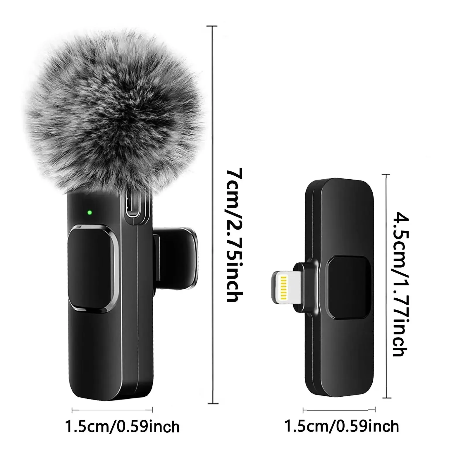 NEW Wireless Lavalier Microphone Audio Video Recording Mini Mic For iPhone Android Laptop Live Gaming Mobile Phone Microphone Phone Accessories Smart Shop