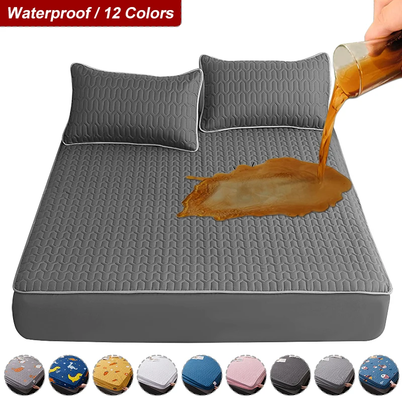 161216-hbrkoa.jpg Waterproof Thicken Mattress Cover Quilted Latex Mat Bed Covers Pad Skin-Friendly Fitted Sheet Protector Bedspread150/160/180×200 Smart Home Smart Shop