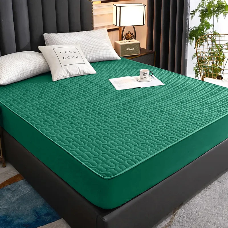 Waterproof Thicken Mattress Cover Quilted Latex Mat Bed Covers Pad Skin-Friendly Fitted Sheet Protector Bedspread150/160/180x200 Waterproof Thicken Mattress Cover Quilted Latex Mat Bed Covers Pad Skin-Friendly Fitted Sheet Protector Bedspread150/160/180x200