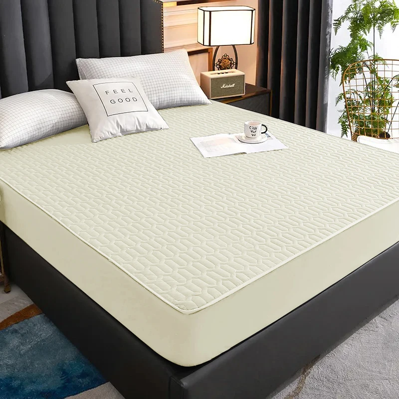Waterproof Thicken Mattress Cover Quilted Latex Mat Bed Covers Pad Skin-Friendly Fitted Sheet Protector Bedspread150/160/180x200 Waterproof Thicken Mattress Cover Quilted Latex Mat Bed Covers Pad Skin-Friendly Fitted Sheet Protector Bedspread150/160/180x200