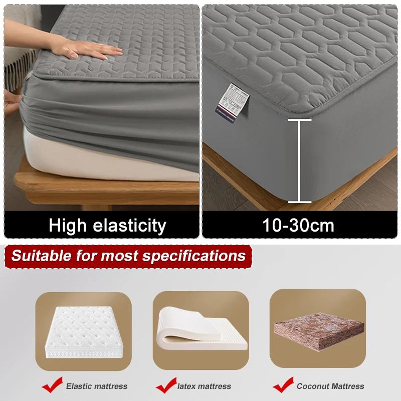 161216-l3qws6.jpg Waterproof Thicken Mattress Cover Quilted Latex Mat Bed Covers Pad Skin-Friendly Fitted Sheet Protector Bedspread150/160/180×200 Smart Home Smart Shop