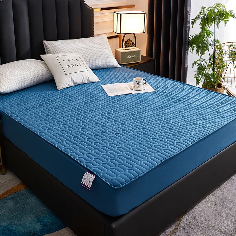Waterproof Thicken Mattress Cover Quilted Latex Mat Bed Covers Pad Skin-Friendly Fitted Sheet Protector Bedspread150/160/180x200 Waterproof Thicken Mattress Cover Quilted Latex Mat Bed Covers Pad Skin-Friendly Fitted Sheet Protector Bedspread150/160/180x200
