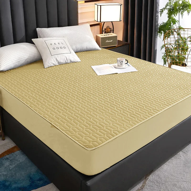 Waterproof Thicken Mattress Cover Quilted Latex Mat Bed Covers Pad Skin-Friendly Fitted Sheet Protector Bedspread150/160/180x200 Waterproof Thicken Mattress Cover Quilted Latex Mat Bed Covers Pad Skin-Friendly Fitted Sheet Protector Bedspread150/160/180x200