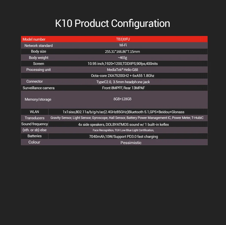 Global Rom Lenovo Tab K10 M11 Wifi LTE MTK Helio G88 Zhaoyang Multi Language 10.95-inch 90hz 400nits Face Recognition 7040mAh Global Rom Lenovo Tab K10 M11 Wifi LTE MTK Helio G88 Zhaoyang Multi Language 10.95-inch 90hz 400nits Face Recognition 7040mAh