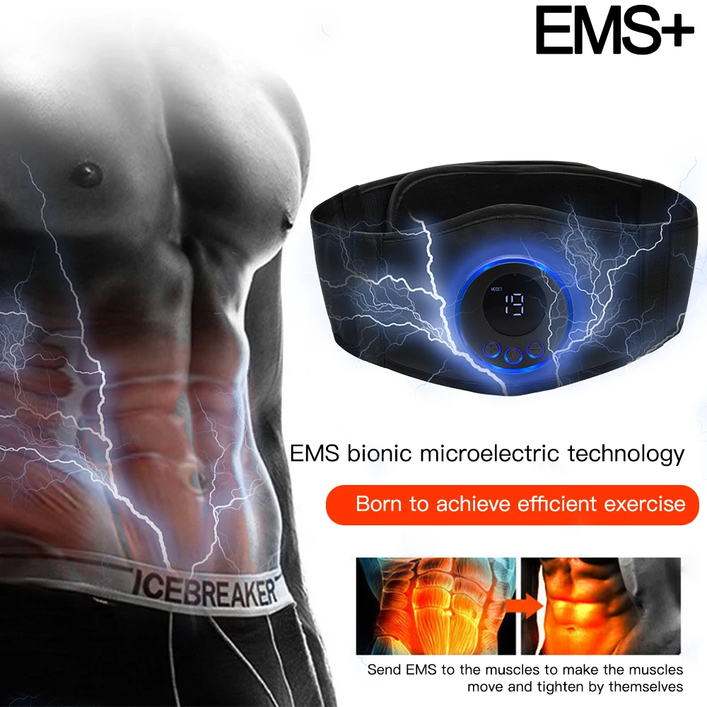 EMS ABS Trainer Belt Muscle Stimulator Anti Cellilute Abdomen Slimming Massager Myostimulator Body Sculpting Machine Fat Burner