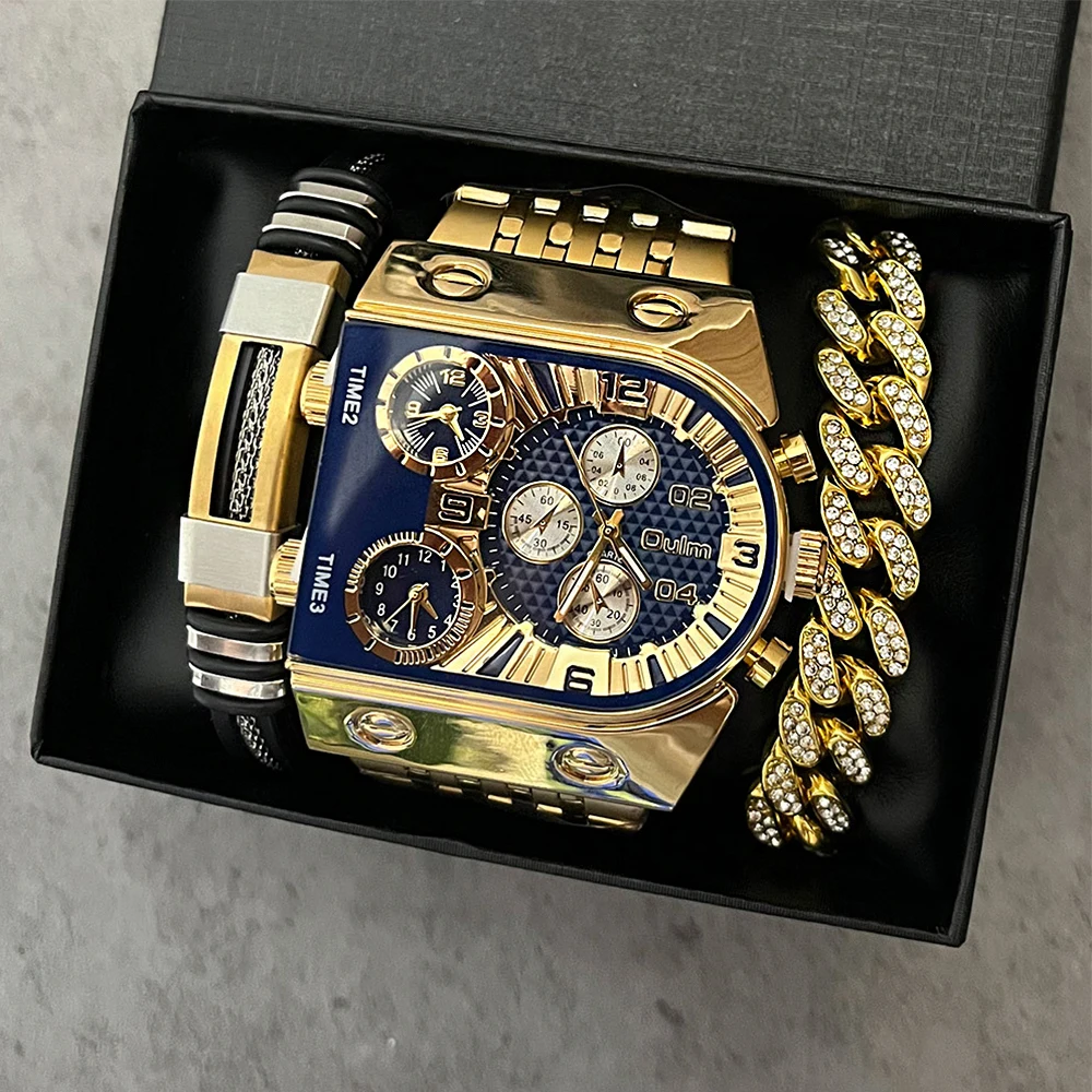 Top Brand Men Watch Square Gold Quartz Wrist Watch for Man Boyfriend Gift Sports Military Male Clock Waterproof reloj hombre Smart Shop Smart Watches