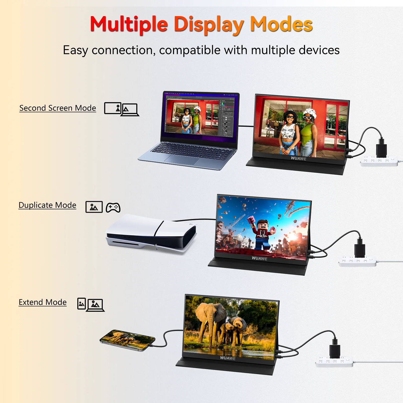 15.6 inch WUAWE Portable Monitor for Laptop,16:9 1080P 60HZ Gaming IPS Display LCD FHD External Second Computer Screen for Phone Smart Laptops Smart Shop