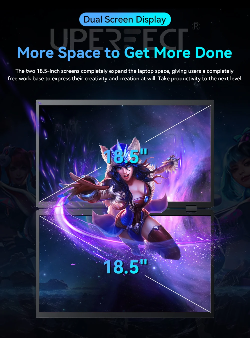 UStation Δ / Delta Plus Stacked Monitor No Drive Required Laptop Dual Screen Folding 18.5″ With USB C Mini HDMI For PC Mac Phone Smart Laptops Smart Shop