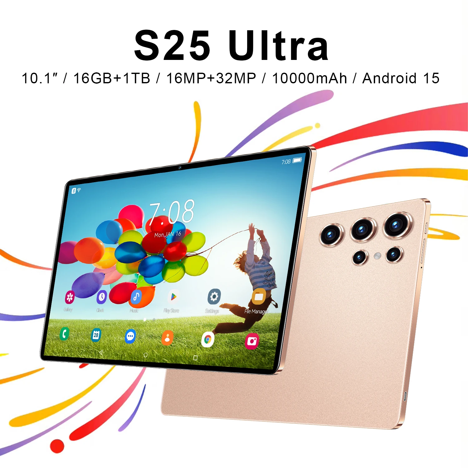 2025 New S25 Ultra+ Tablets Android 15 Snapdragon 8 Gen3 10.1 inch 5G Dual SIM Tablette 10000mAh 10core Global Version Tab WIFI