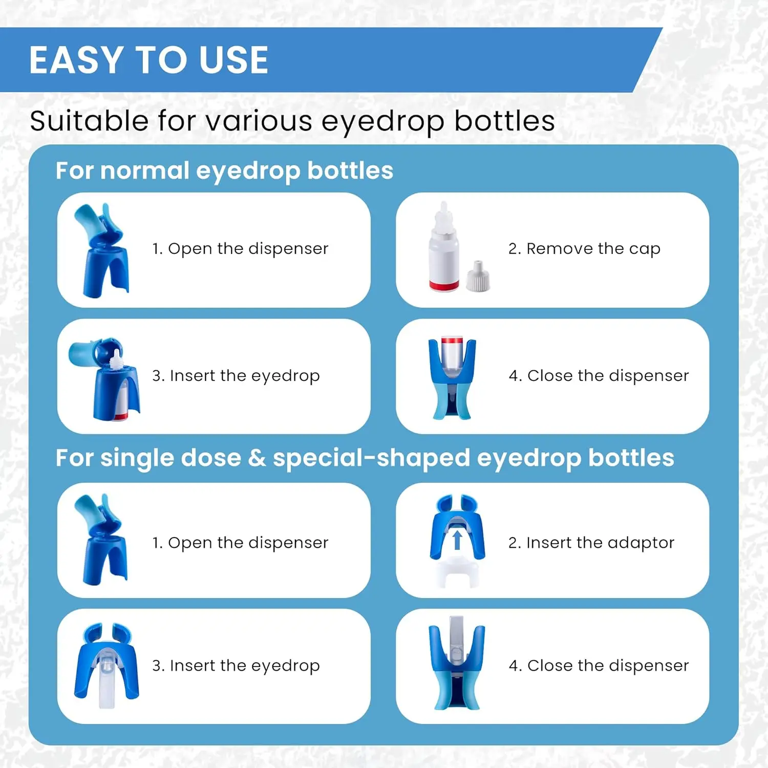 Reusable Eyedrops Holder Eye Drops Bottle Helper Eye Ointments Drops Holder Device Eyedrop Guide Aid Help Applicator Care Tool Smart Self Care Smart Shop