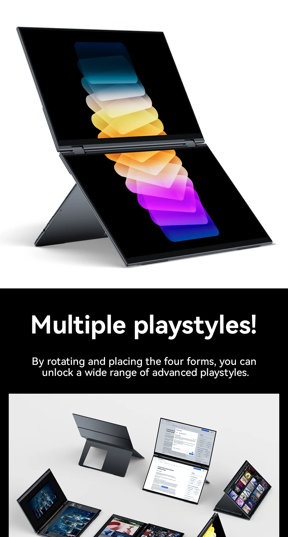 EHOMEWEI Dual Screen Portable Monitor X Series Drive-free Phone-touch FHD 2K 15.6“  16“ For Laptop Windows Macbook