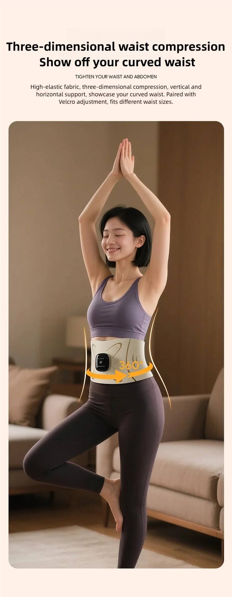 New Electric Abdominal Massager with 4 Temperature Settings and Pulse Massage Function for Fat Burning and Weight Loss Vibrator