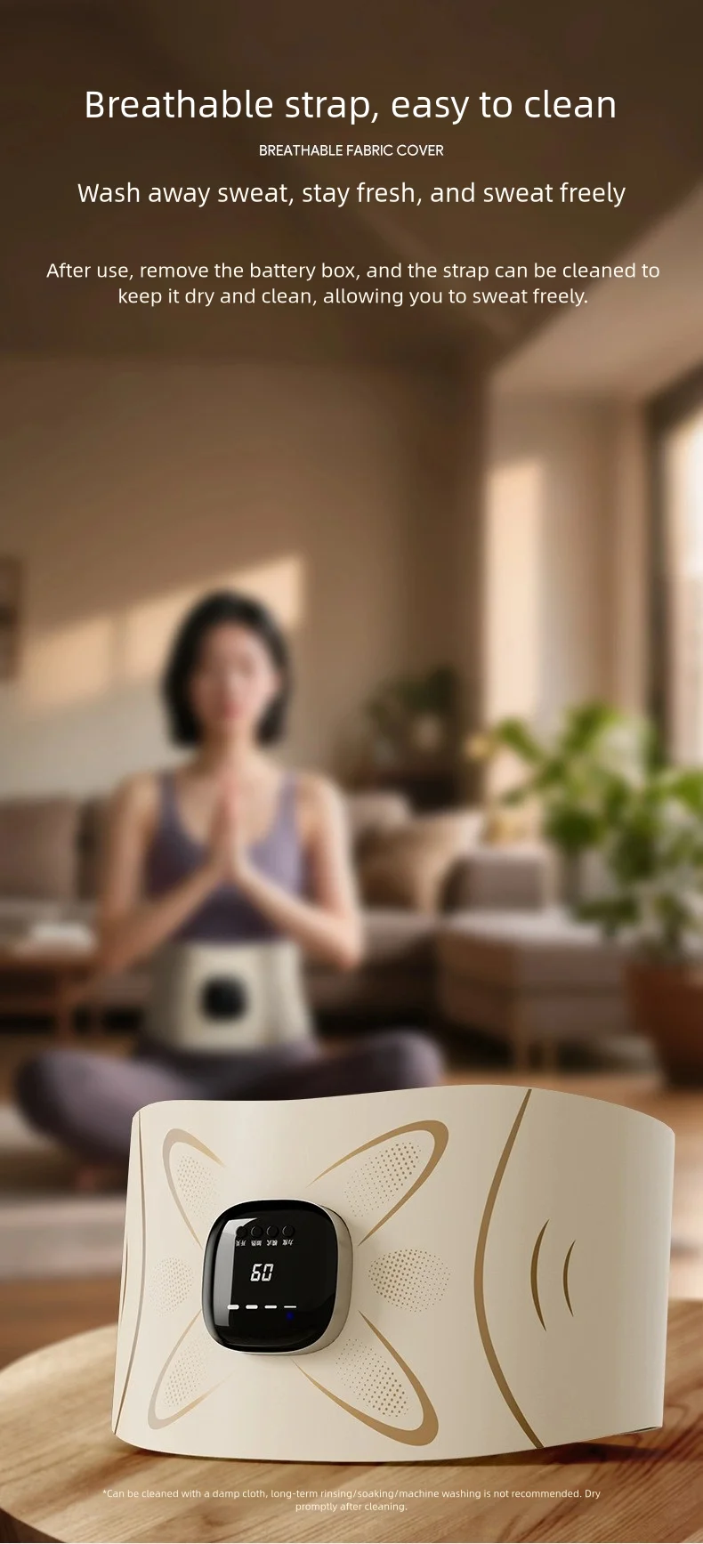 New Electric Abdominal Massager with 4 Temperature Settings and Pulse Massage Function for Fat Burning and Weight Loss Vibrator