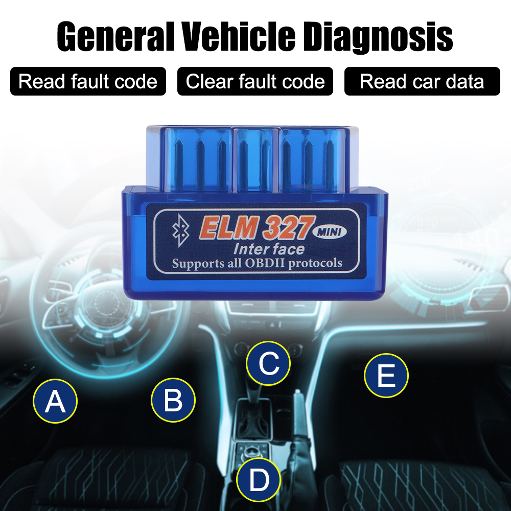 For IOS/Android Dual Mode Bluetooth V1.5 Detector Mini ELM327 OBD2 Interface Adapter Code Reader Car Diagnostic Scanner