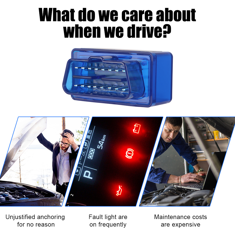 For IOS/Android Dual Mode Bluetooth V1.5 Detector Mini ELM327 OBD2 Interface Adapter Code Reader Car Diagnostic Scanner