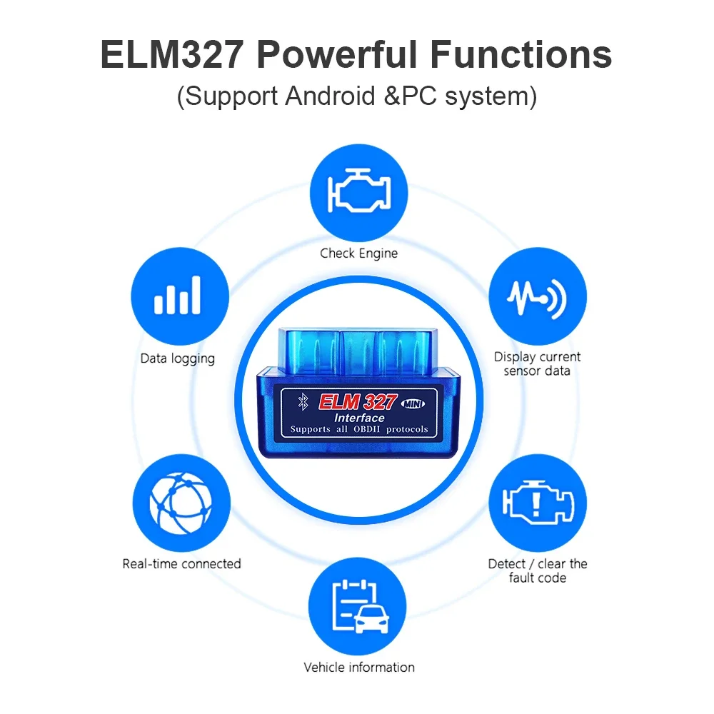 Latest ELM327 Dual Board PIC25K80 Chip 3000+ Universal Code Reader OBD2 elm327 V1.5 mini Bluetooth 5.1 Car Trouble Shooter Latest ELM327 Dual Board PIC25K80 Chip 3000+ Universal Code Reader OBD2 elm327 V1.5 mini Bluetooth 5.1 Car Trouble Shooter
