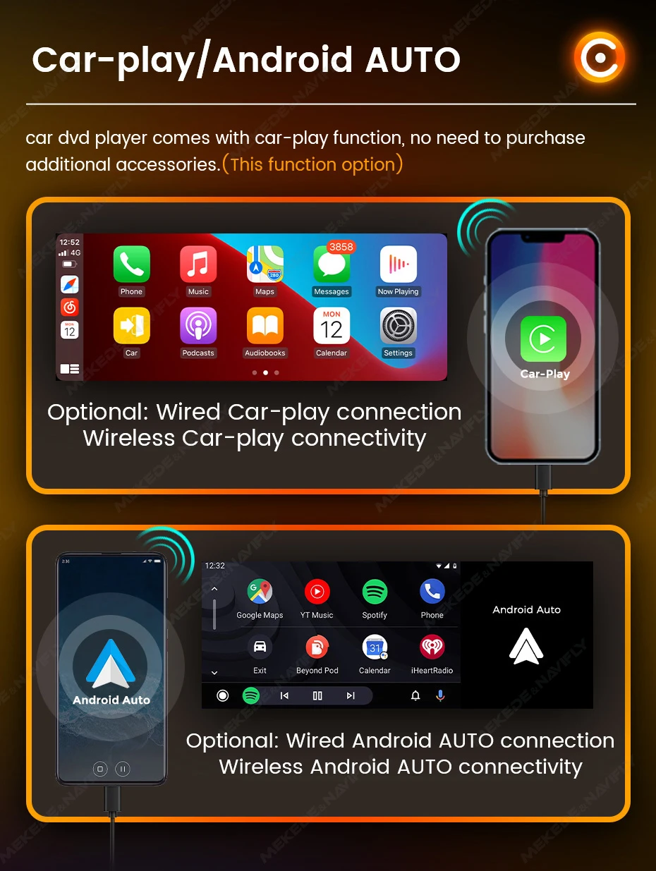 MEKEDE 6.86 Inch 1Din Carplay Android Auto Car Radio Multimedia Video MP5 Player With BT FM Stereo USB Type-C Plug Autoradio