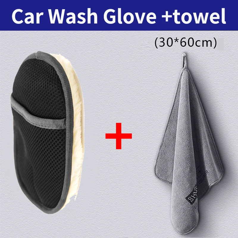 Car Styling Wool Soft Car Washing Gloves Cleaning Brush Motorcycle Washer Care Products Plush Car Wash Gloves