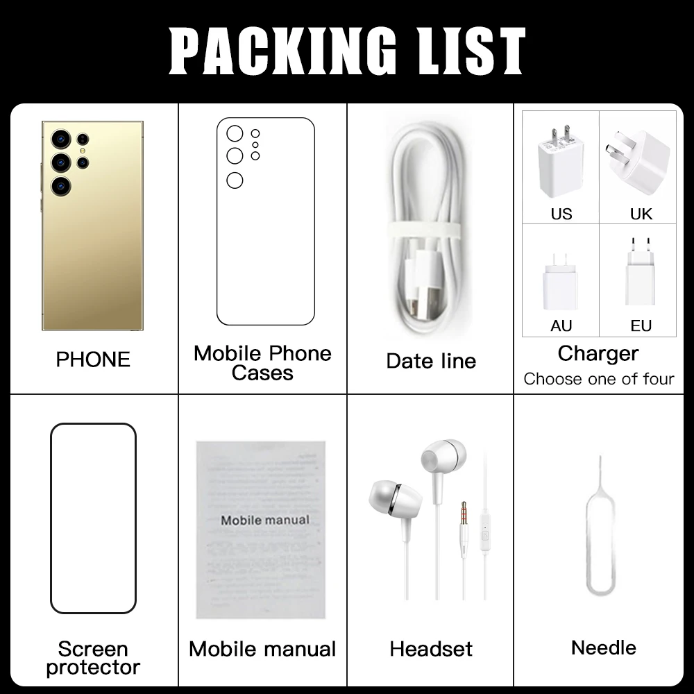 2026 HOT S26 Ultra NEW 7.3HD Global Edition Original Smart Dual Card 7800mAh Battery Facial Recognition Function