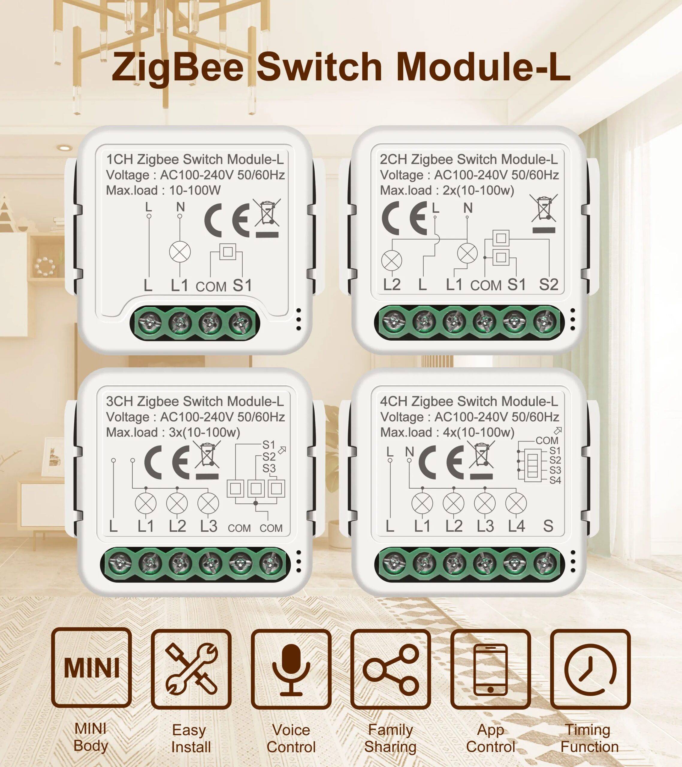 GIRIER Tuya ZigBee 3.0 Smart Switch Module No Neutral Wire Required Smart Home DIY Light Breaker Works with Alexa Google Home GIRIER Tuya ZigBee 3.0 Smart Switch Module No Neutral Wire Required Smart Home DIY Light Breaker Works with Alexa Google Home
