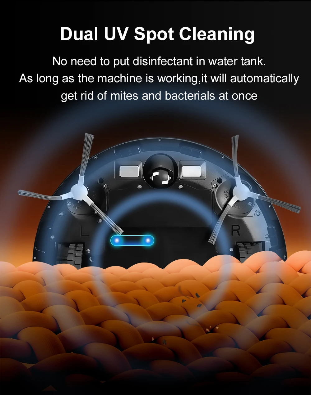 Robot Vacuum Cleaner ABIR K30,Auto-empty Dock,UV Spot Cleaning,6500PA Suction,Multi-floor Map,Customized Wet Dry Room Cleaning,