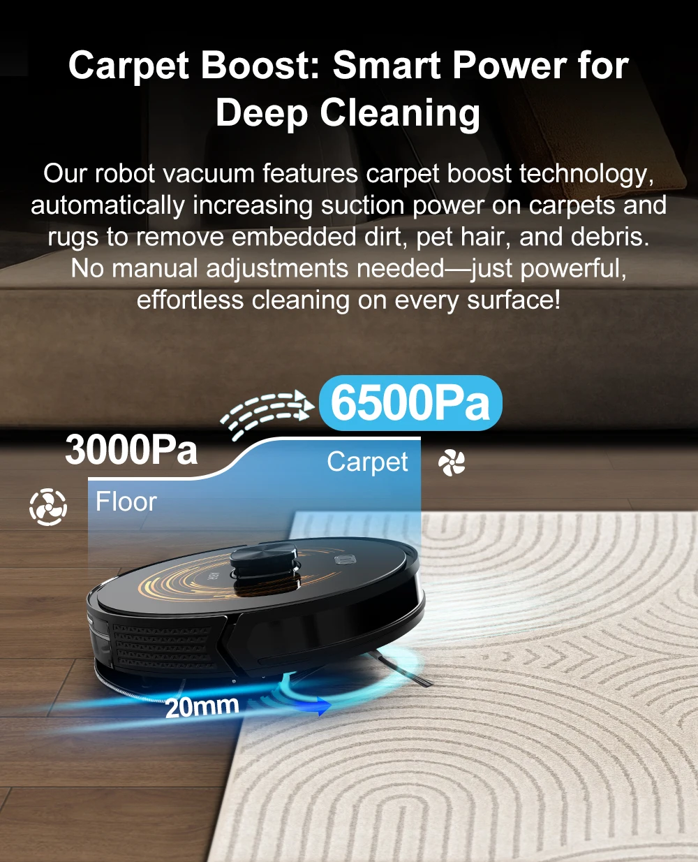 Robot Vacuum Cleaner ABIR K30,Auto-empty Dock,UV Spot Cleaning,6500PA Suction,Multi-floor Map,Customized Wet Dry Room Cleaning,