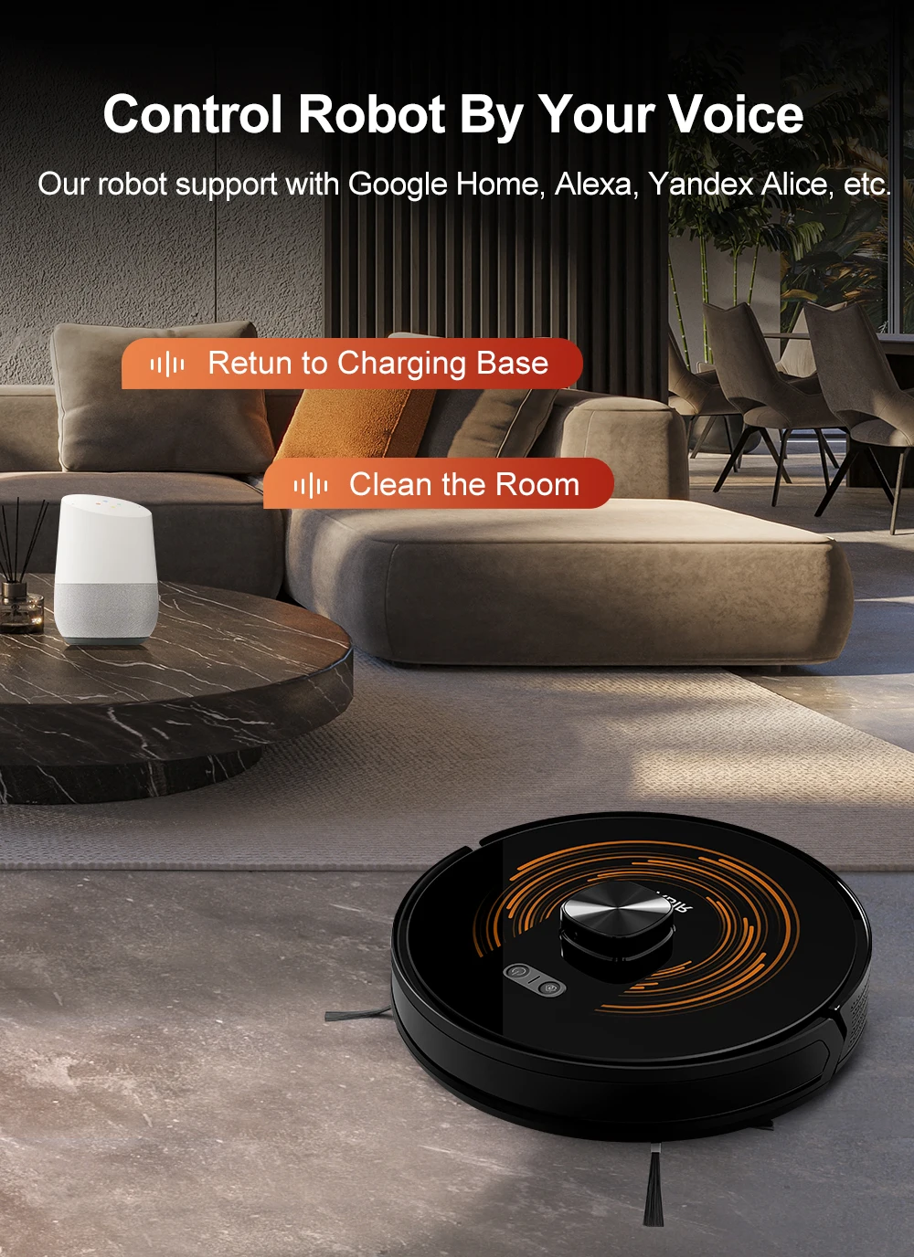 Robot Vacuum Cleaner ABIR K30,Auto-empty Dock,UV Spot Cleaning,6500PA Suction,Multi-floor Map,Customized Wet Dry Room Cleaning,