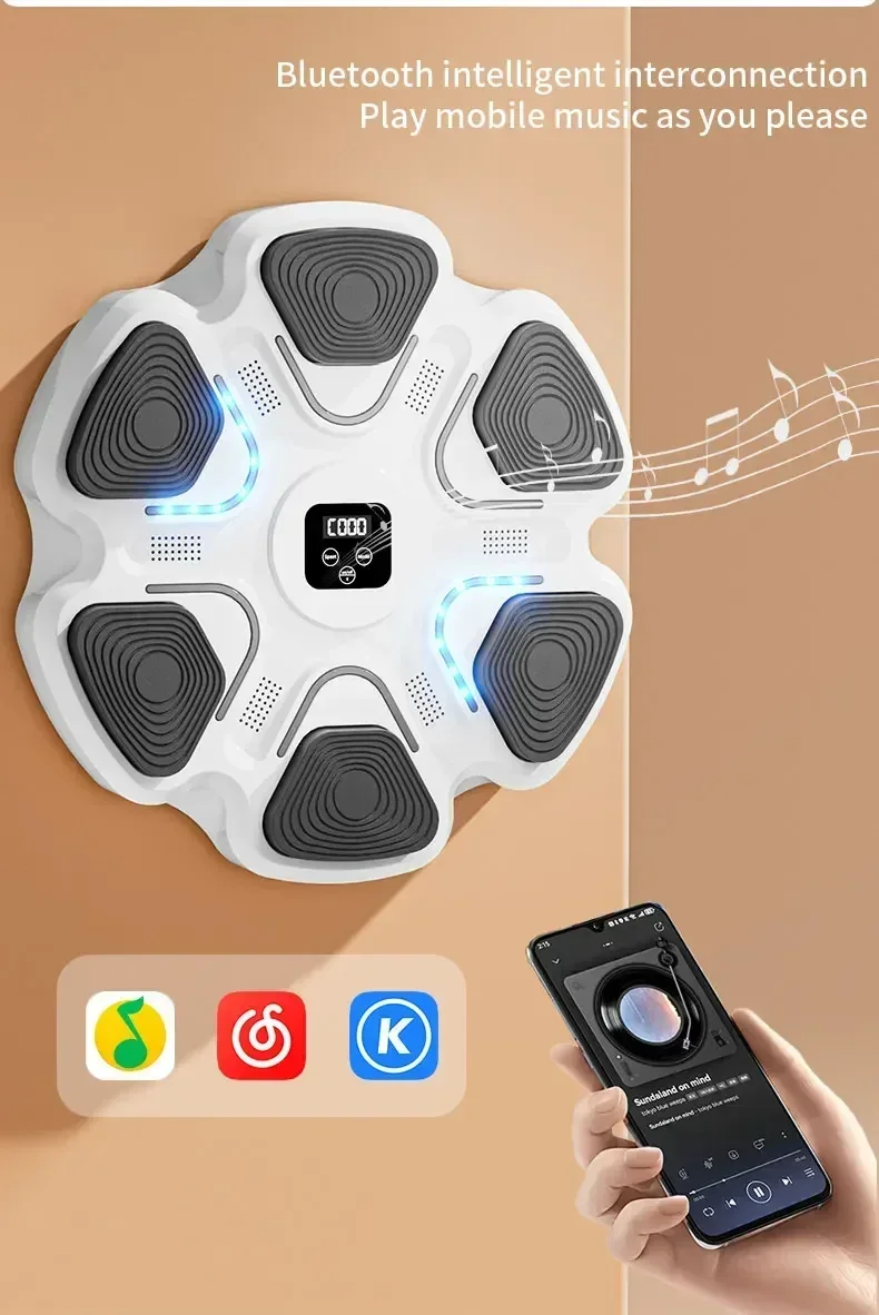 Bluetooth Music Boxing Machine Wall Target Home Fitness Boxing Trainer Exercise Response Training Agility Reaction Boxing Bag Bluetooth Music Boxing Machine Wall Target Home Fitness Boxing Trainer Exercise Response Training Agility Reaction Boxing Bag