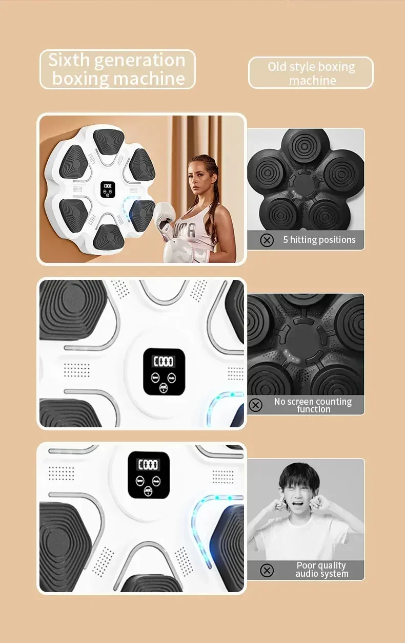 Bluetooth Music Boxing Machine Wall Target Home Fitness Boxing Trainer Exercise Response Training Agility Reaction Boxing Bag Bluetooth Music Boxing Machine Wall Target Home Fitness Boxing Trainer Exercise Response Training Agility Reaction Boxing Bag