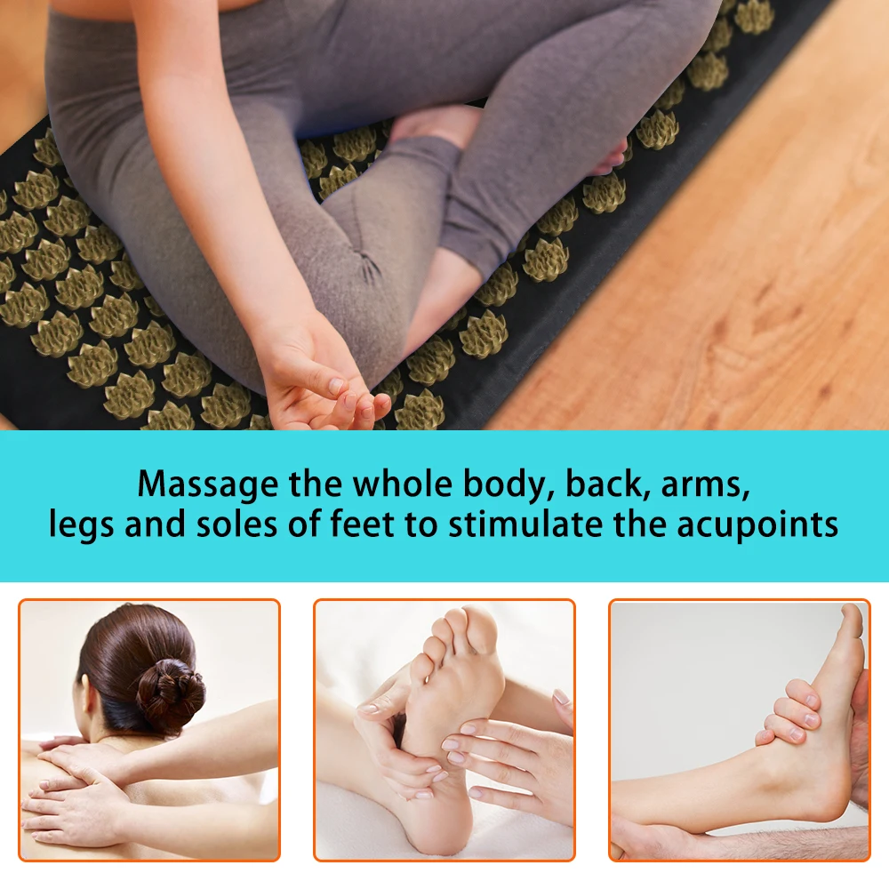 Pranamat Eco Lotus Spike Mat Acupuncture Massage Cushion Kuznetsov's Applicator for Neck Foot Back Yoga Acupressure Massage Mat Pranamat Eco Lotus Spike Mat Acupuncture Massage Cushion Kuznetsov's Applicator for Neck Foot Back Yoga Acupressure Massage Mat