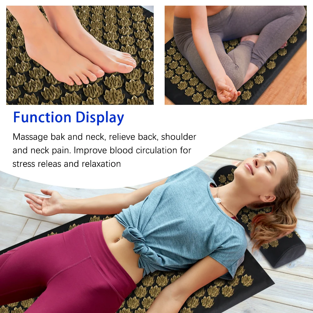 Pranamat Eco Lotus Spike Mat Acupuncture Massage Cushion Kuznetsov's Applicator for Neck Foot Back Yoga Acupressure Massage Mat Pranamat Eco Lotus Spike Mat Acupuncture Massage Cushion Kuznetsov's Applicator for Neck Foot Back Yoga Acupressure Massage Mat