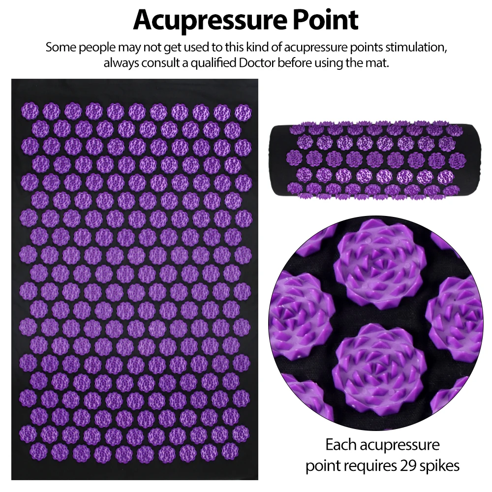 Pranamat Eco Lotus Spike Mat Acupuncture Massage Cushion Kuznetsov's Applicator for Neck Foot Back Yoga Acupressure Massage Mat Pranamat Eco Lotus Spike Mat Acupuncture Massage Cushion Kuznetsov's Applicator for Neck Foot Back Yoga Acupressure Massage Mat