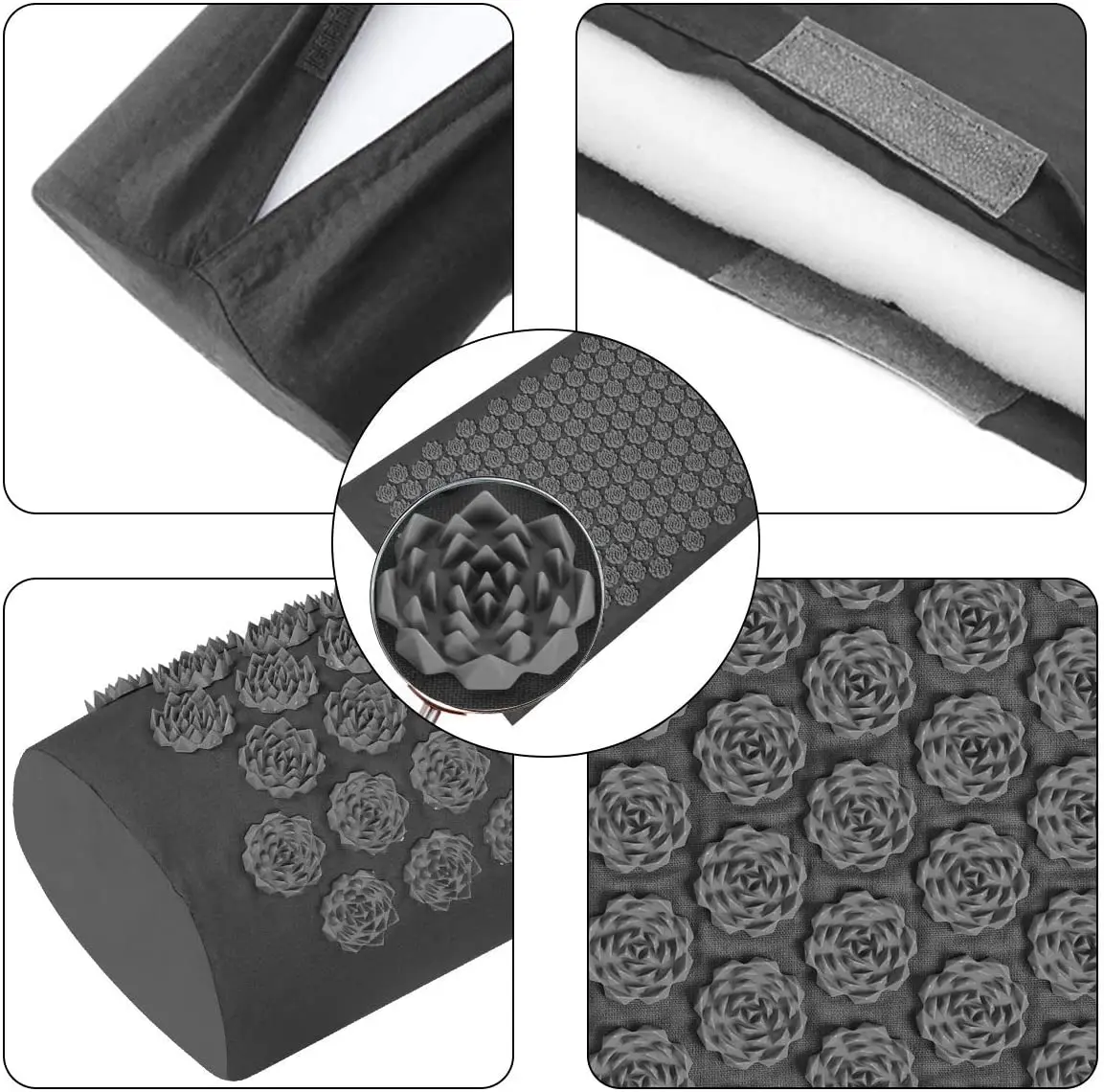 Pranamat Eco Lotus Spike Mat Acupuncture Massage Cushion Kuznetsov's Applicator for Neck Foot Back Yoga Acupressure Massage Mat Pranamat Eco Lotus Spike Mat Acupuncture Massage Cushion Kuznetsov's Applicator for Neck Foot Back Yoga Acupressure Massage Mat