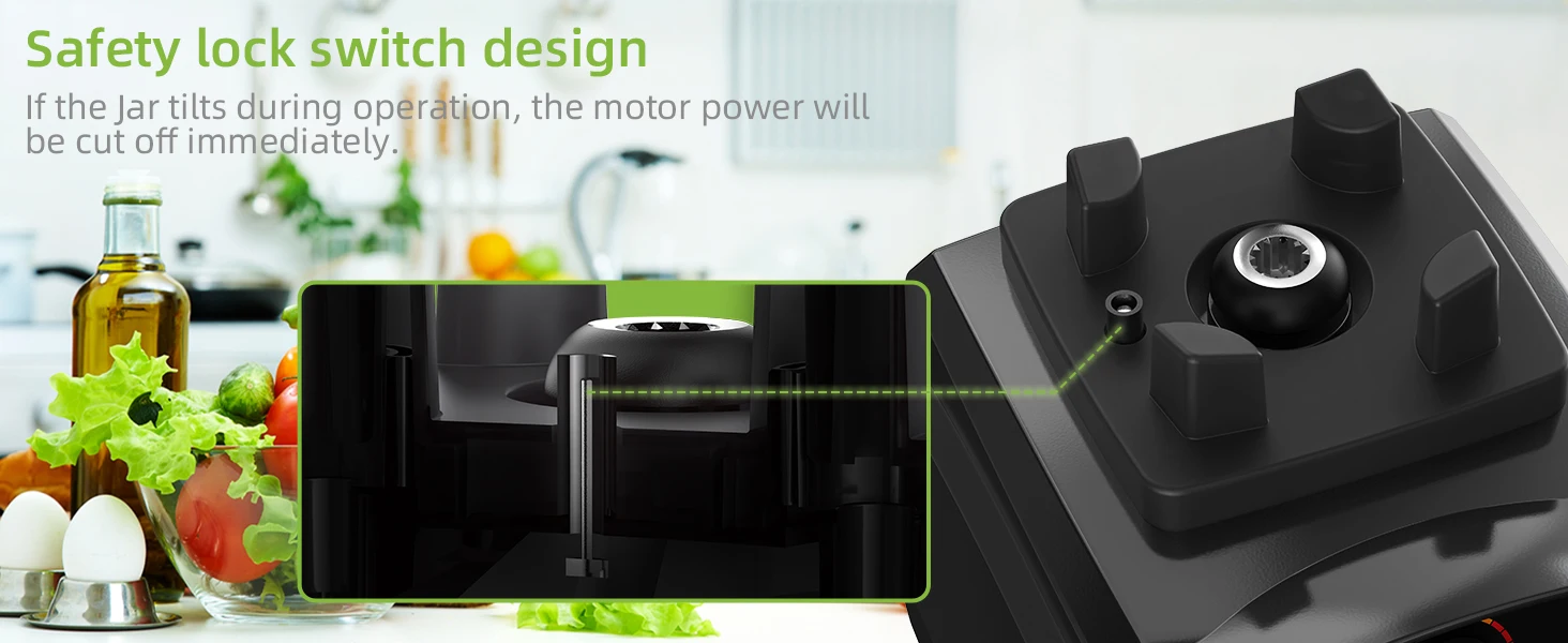 BioloMix 3HP 2200W Heavy Duty Grade Timer Blender Mixer Juicer Fruit Food Processor Ice Smoothies BPA Free 2L Jar