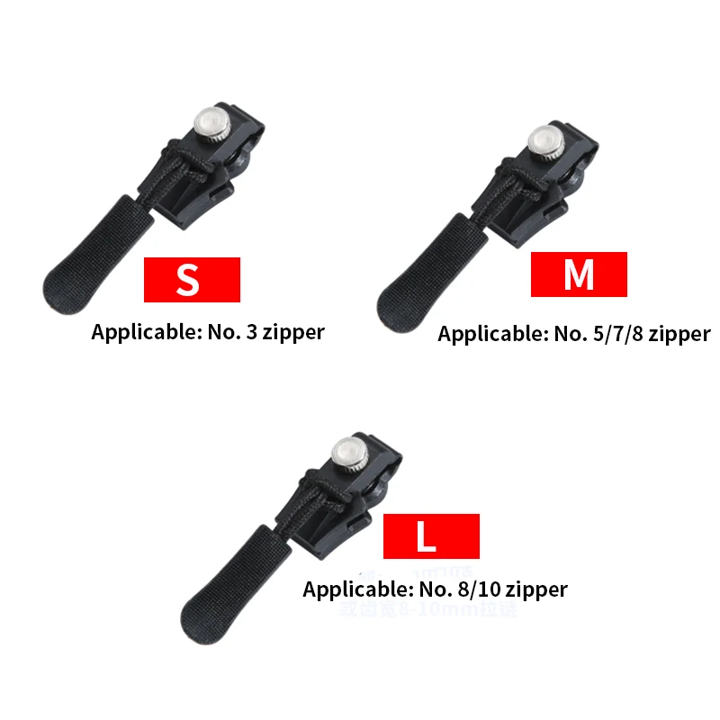 Universal Detachable Metal Zipper Slider Puller Detachable Instant Repair Kit DIY Replacement Lever Locks for Clothing Luggage