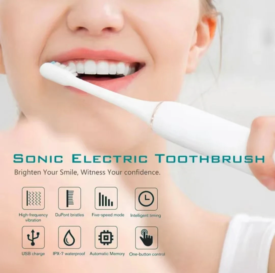 Sonic Electric Toothbrush for Adults USB Rechargeable Smart Self Care Smart Shop