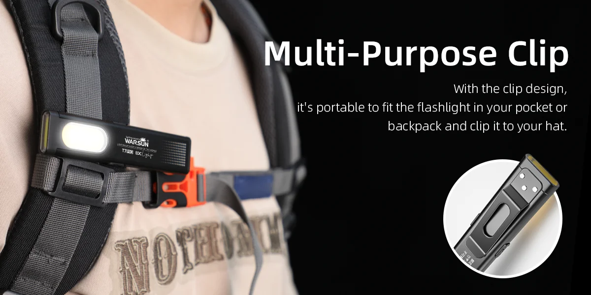 Warsun LED Keychain Flashlight USB-C Rechargeable 600Lm Portable Mini Torch Light Pocket Lantern Flood Work Light With Magnet