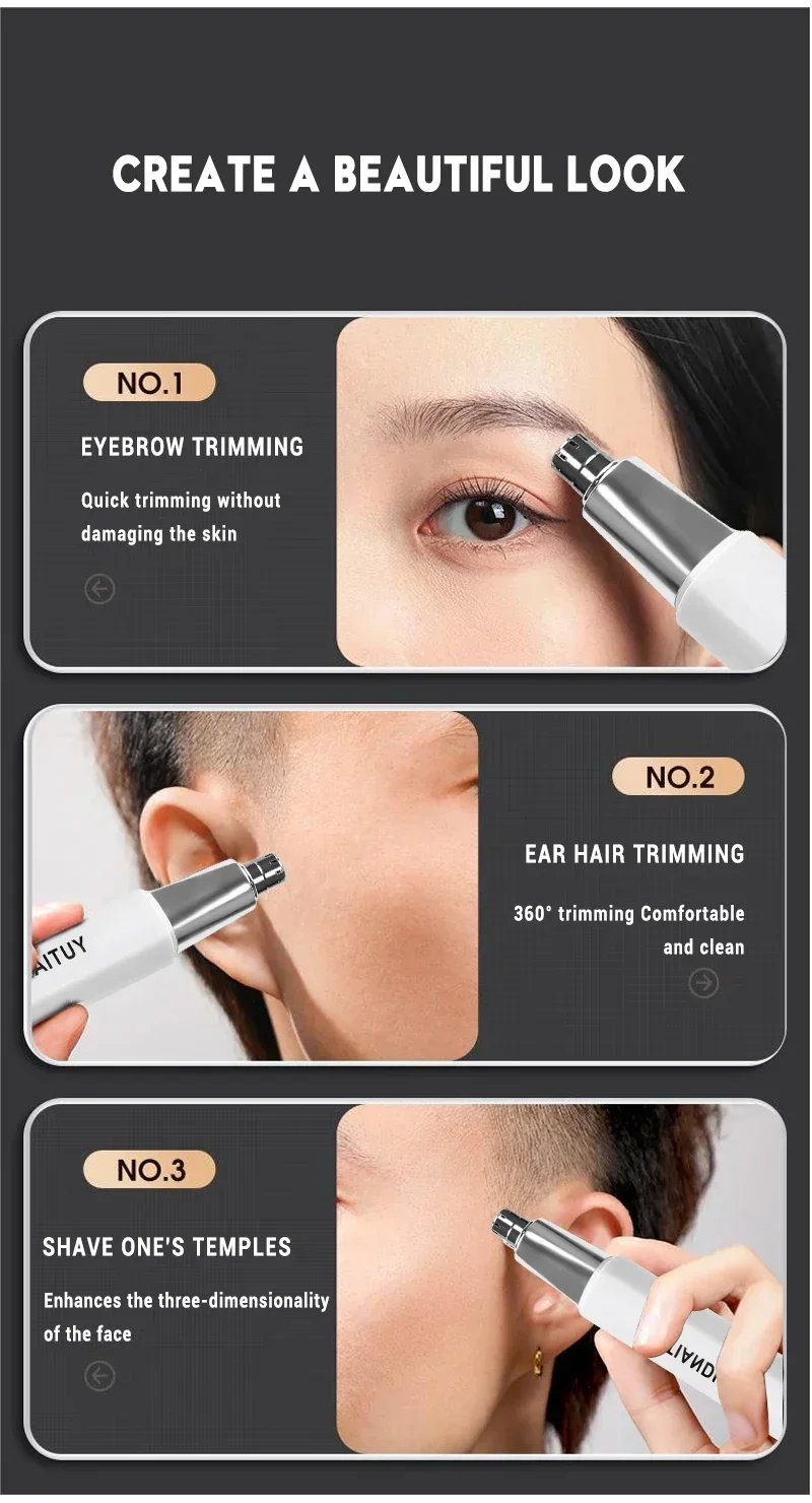 2 In 1 Electric Portable Ear And Nose Hair Trimmer Clipper 2024 Professional Painless Portable Eyebrow For Men 2 In 1 Electric Portable Ear And Nose Hair Trimmer Clipper 2024 Professional Painless Portable Eyebrow For Men