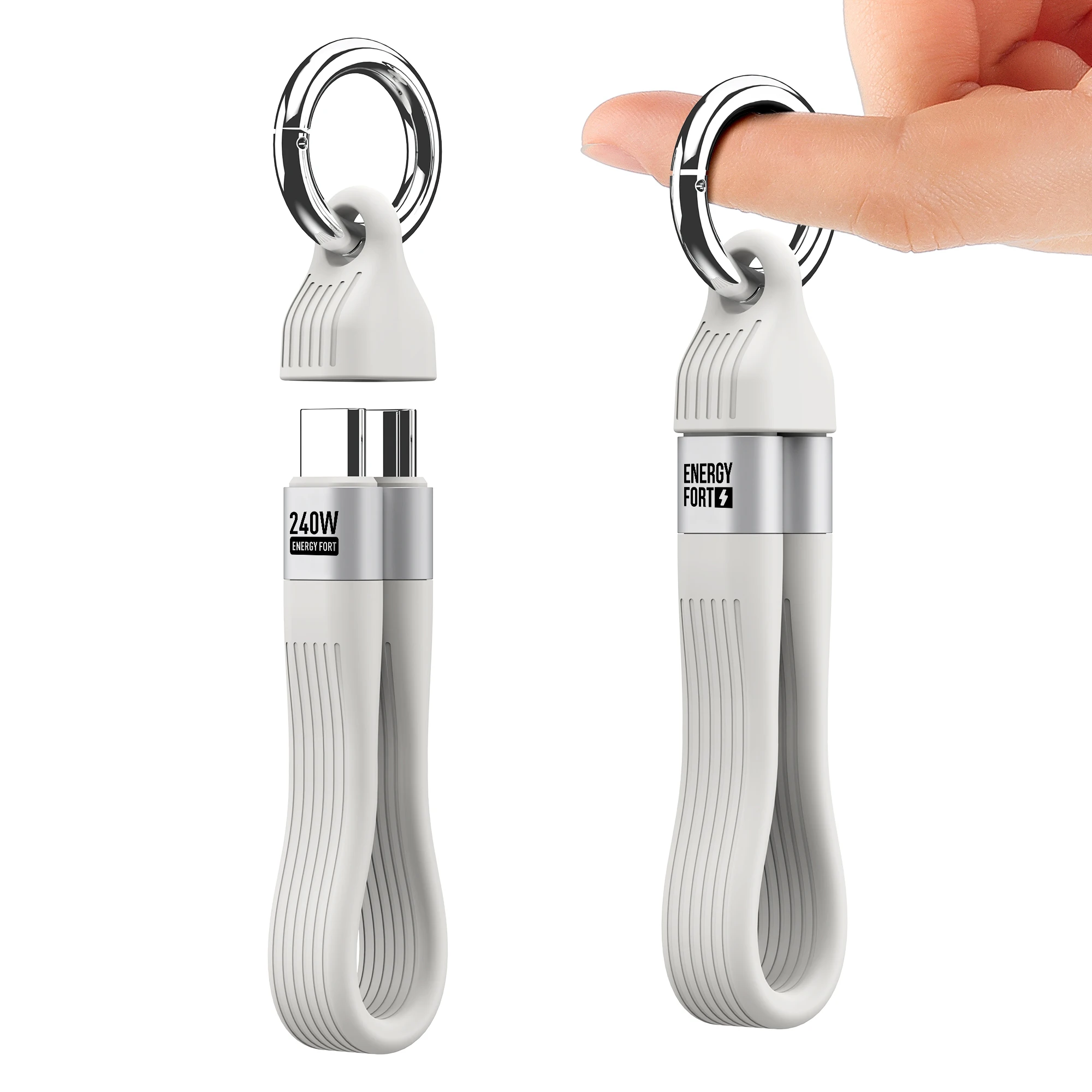 USB 4 Cable Portable Keychain 240W USB C Charging Cable 40Gbps Data Transfer Thunderbolt 4/3 8K@60Hz Video Display for iPhone16