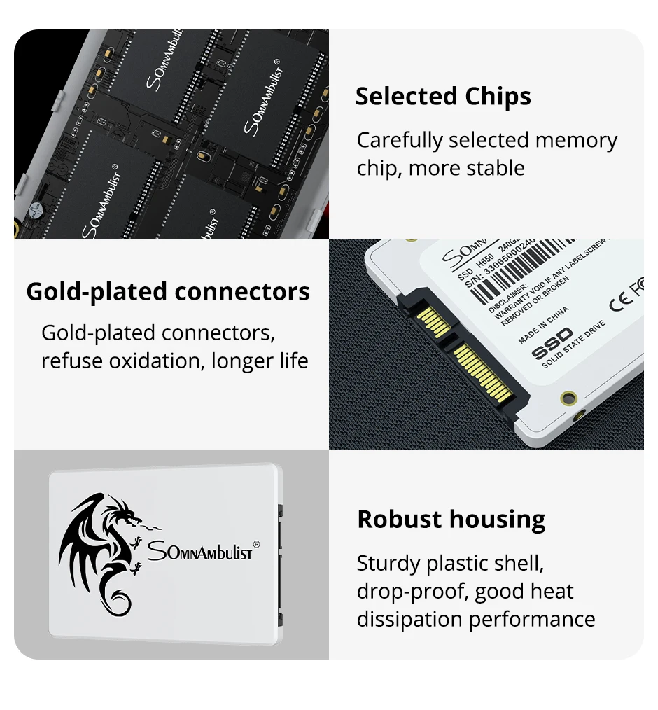 SomnAmbulist SSD 2.5 64GB 128GB 256GB 512GB for Laptop Desktop Solid State Drive Sata3 120GB 240GB 480GB