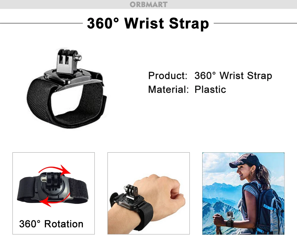 ORBMART for GoPro Accessories Set for Go Pro Hero 13 12 11 10 9 8 7 6 5 4 Black Mount for DJI Insta360 for Sjcam Action Camera